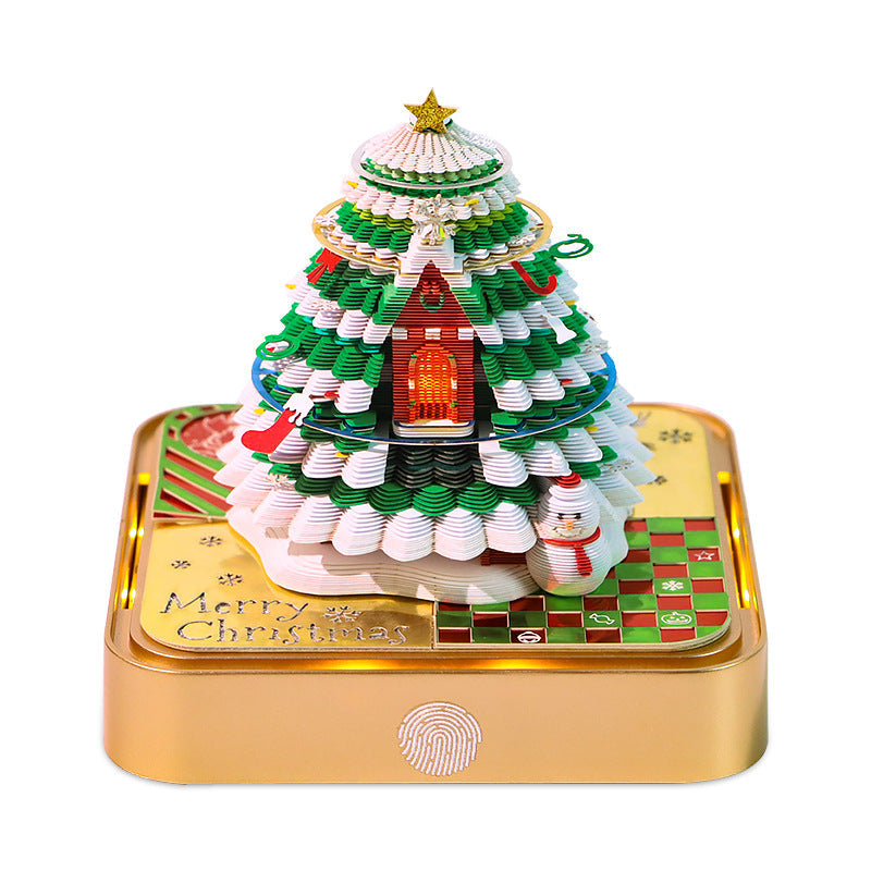 Romantic Christmas Tree 3D Paper Sculpture Calendar 2026 Label Creative Gift Decoration