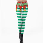 Sexy Slim-fit Straight-leg Tight Leggings For Women Featuring 3D Printed Character Designs