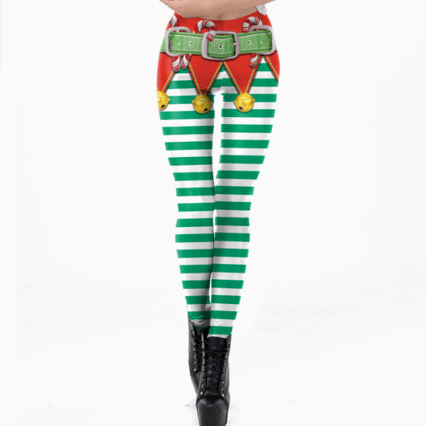 Sexy Slim-fit Straight-leg Tight Leggings For Women Featuring 3D Printed Character Designs