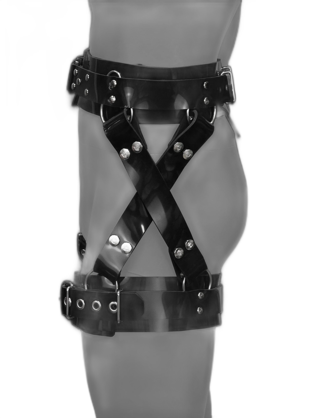 Thickened Heavy Silicone X-Shaped Half-Body Harness