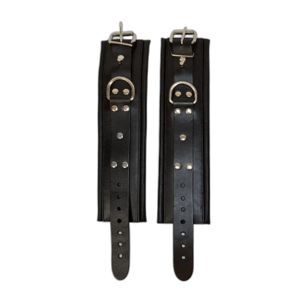 Prowler RED Leather Lockable Ankle Restraints Black