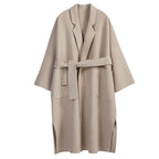 Winter new women's mid-length maple leaf red woolen coat