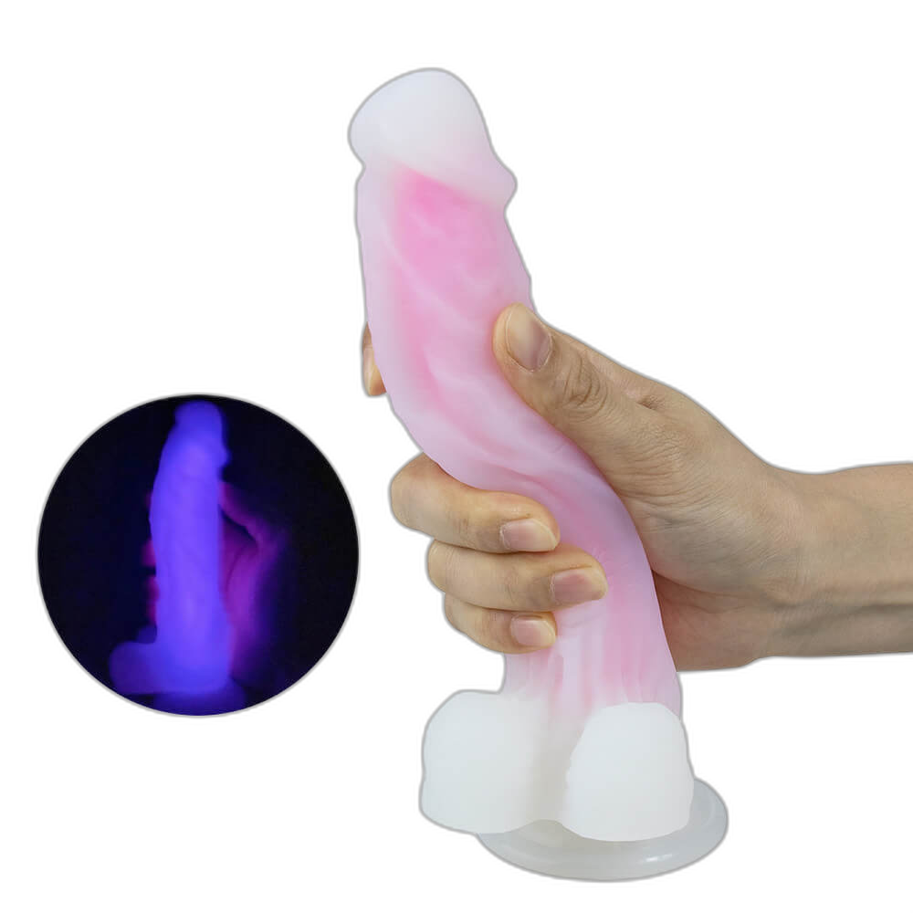 Aurora - 7.3 Inch Glow In The Dark Dildo - Silicone Dildo