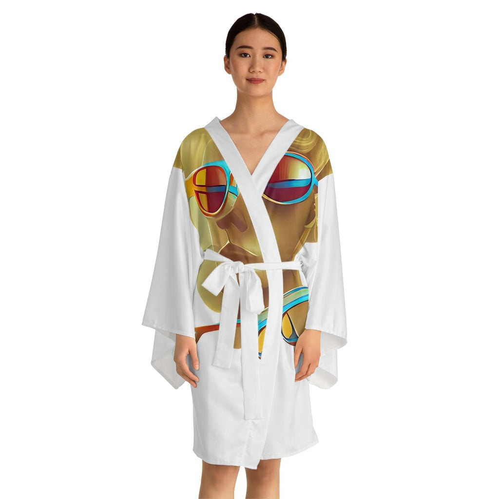 Retro Cool White - Womens Kimono Robe