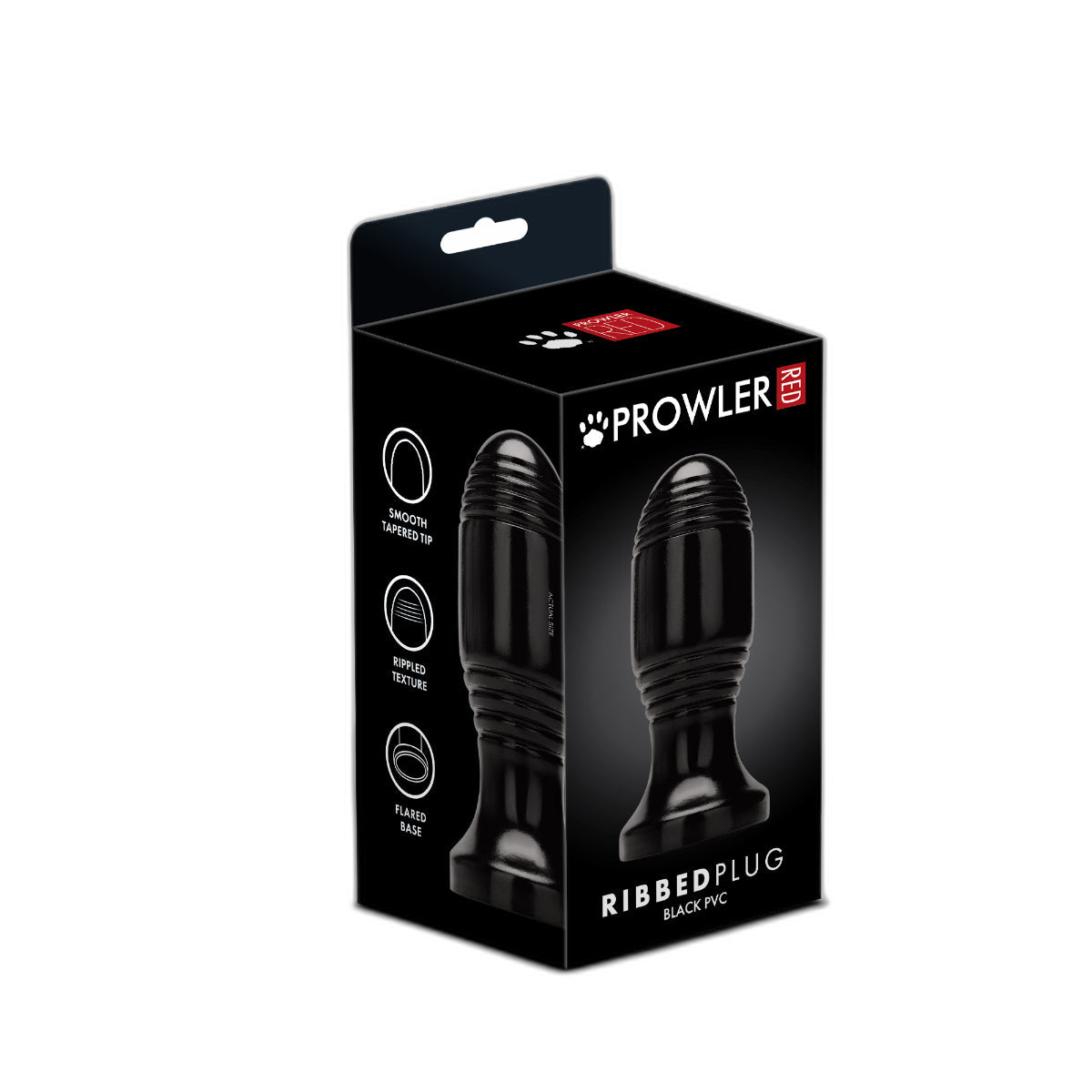 Prowler RED Ribbed Butt Plug Black