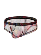4-pack Men's Lace Print Sheer Mesh Bohemian Boxer Briefs