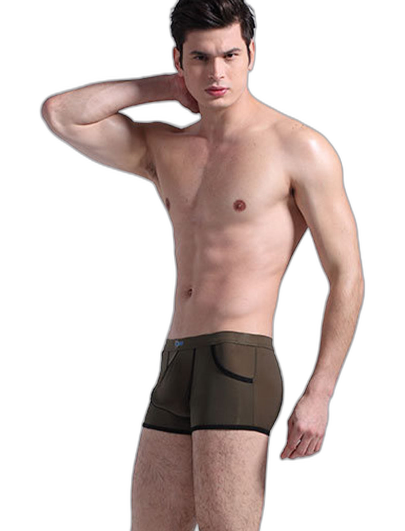 3 Pack Men's Long Leg Boxer Briefs Made of Ultra-Thin Ice Silk with Anti-Wear Elastic
