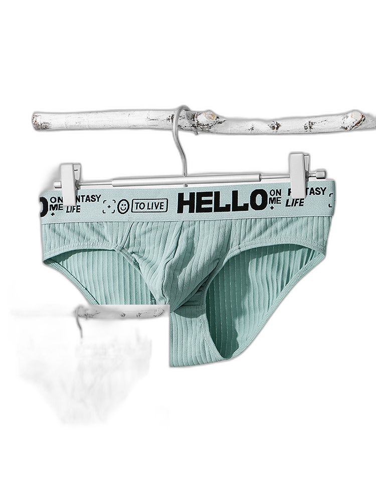 Men's Cotton Ribbed Breathable Briefs with 3D Pouch