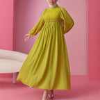 Solid-color Patchwork Fashionable And Elegant Women's Dress