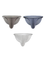 3 Pack Men's Low Rise Striped Camisole Briefs with Raised Pockets