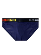 Men's Mesh Briefs With Colorful Spliced Lines