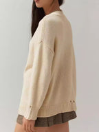 Women's Round Neck Sweater Loose-fitting Long Sleeve Sweater