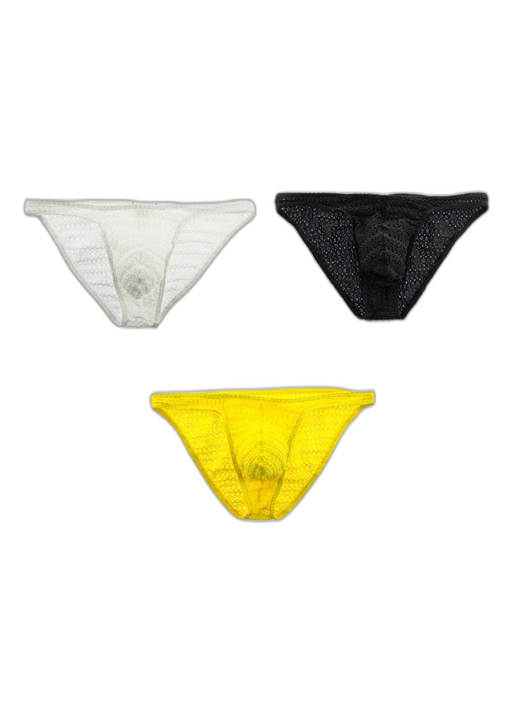 3-pack Men's Low-rise Sexy Mesh Lace Briefs