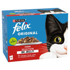 4 x Felix Cat Original Pouch Farm Selection  - 12X85GM
