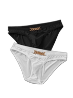 2 Pack Men's U-Pouch Design Metal-Clasp Thin Briefs