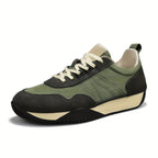 Stylish Men's Casual Hiking Shoes - Breathable Fabric Upper, Durable PVC Sole, Lace-Up Closure, All-Season Outdoor & Casual Attire - Black