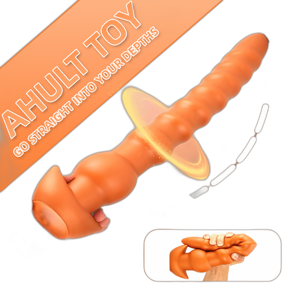 Cracker - Silicone Butt Plug - Deep Anal Sex Toy - Ribbed Anal Dildo - 3 Sizes