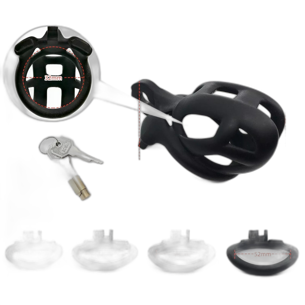 Breathable Mesh Chastity Cage With 4 Ring Sizes