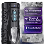 Black Warrior - Rotating Suction Masturbator - 3D Textured Sleeve