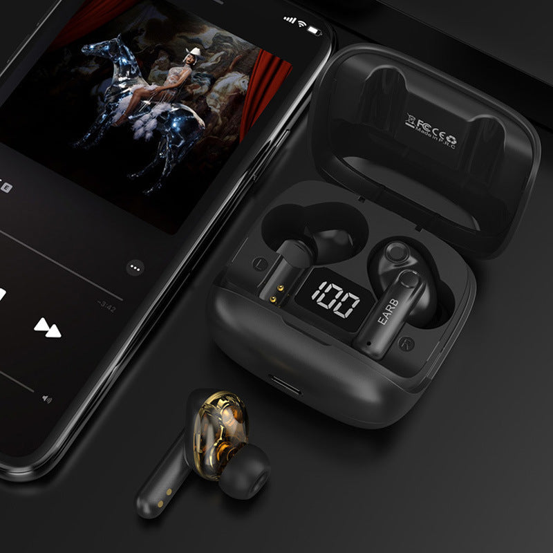 Premium Mini Transparent Wireless Earbuds - Bluetooth 5.3 ENC Noise Cancelling Headphones with Digital Display