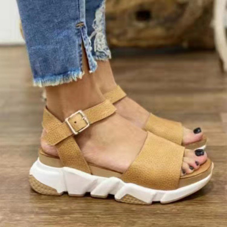 Casual Fashion Leopard Print Platform Roman Sandals