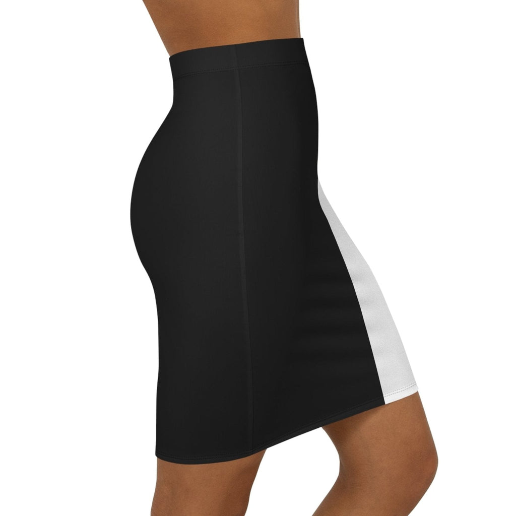 Half Black Half White - Womens Pencil Skirt