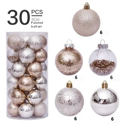 Christmas Decorations 6CM Painted PET