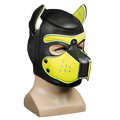 Mr S Leather NEOPRENE Puppy Hood | Black & Yellow