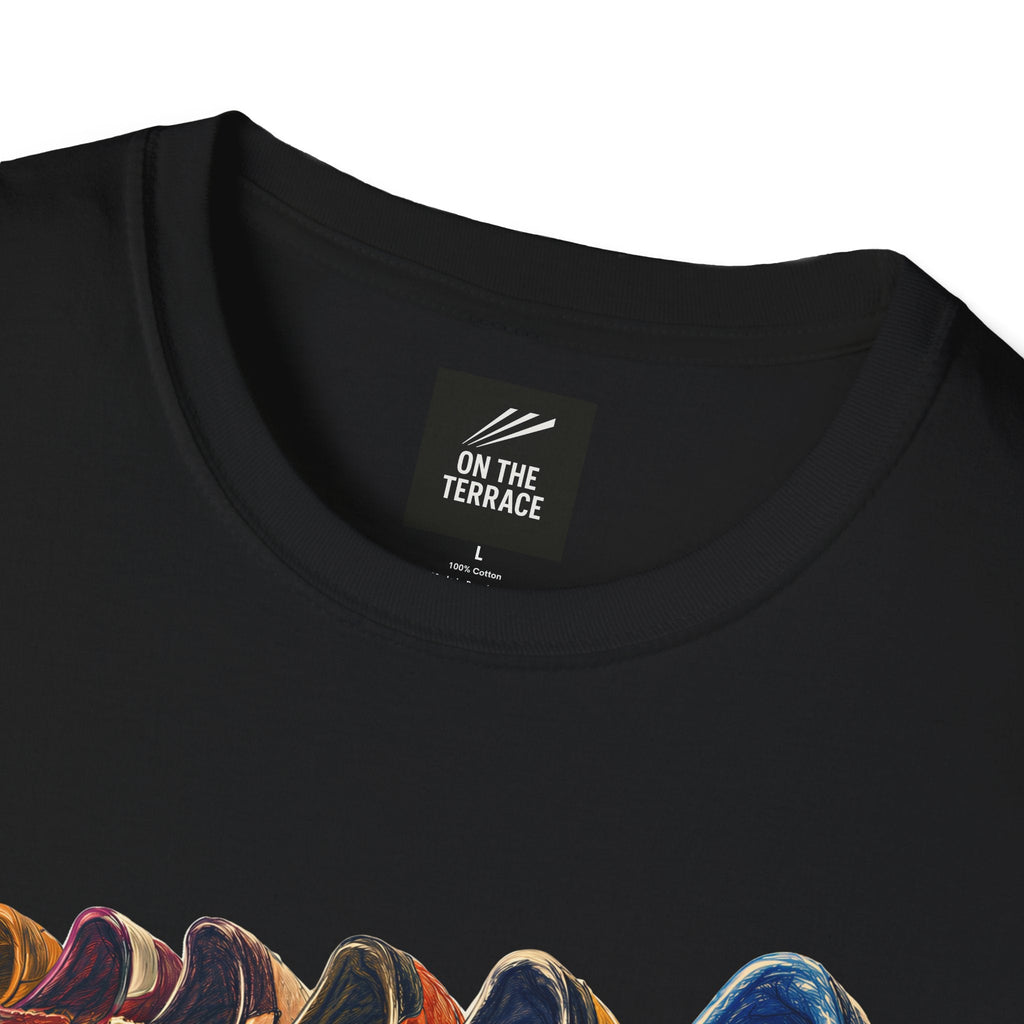 Black Multi Retro Sneaker Graphic T-Shirt - Vintage Trainer Collection Streetwear Tee