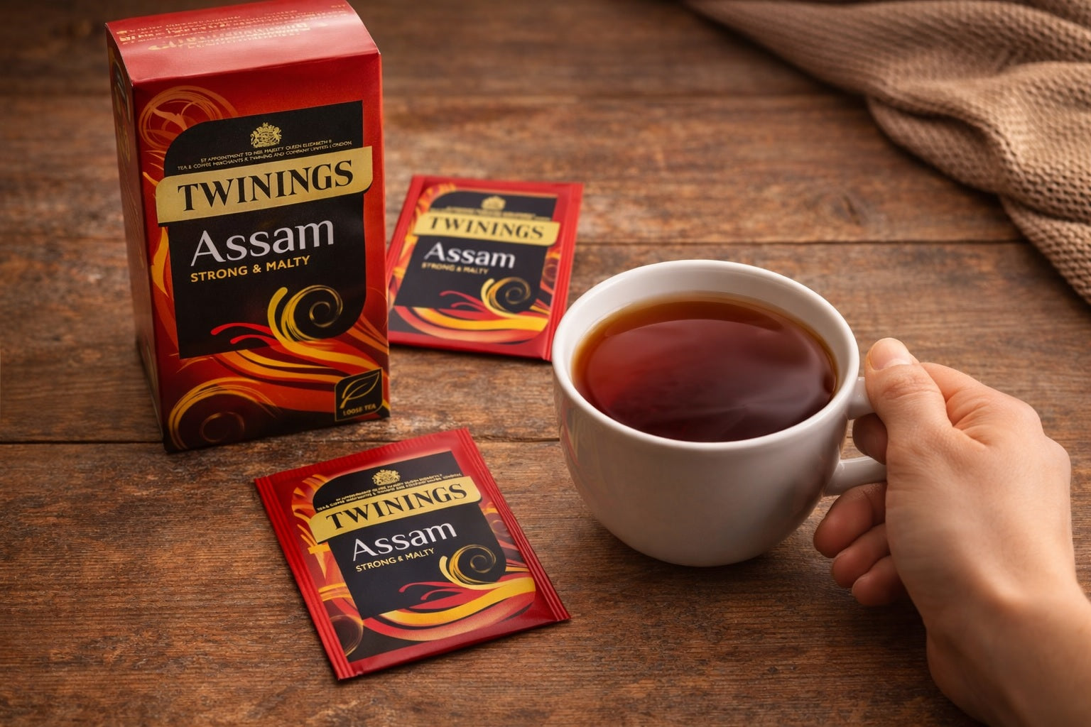 Twinings Assam Strong Black Tea Individually Wrapped Enveloped Bags Sachets Cup