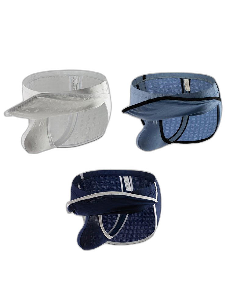 3 Pack Men's Breathable Mesh Full Coverage Trendy Design Soft Boxers