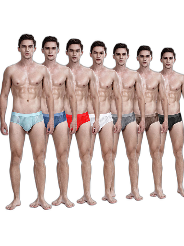 4 Pack Breathable Ice Silk Antibacterial Men's Briefs