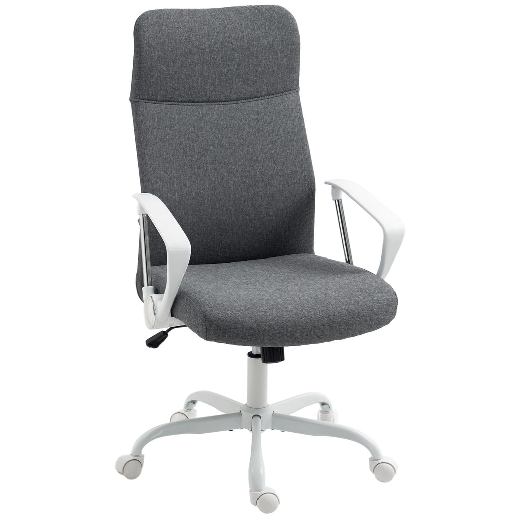 HOMCOM Fabric High Back Office Chair - Grey