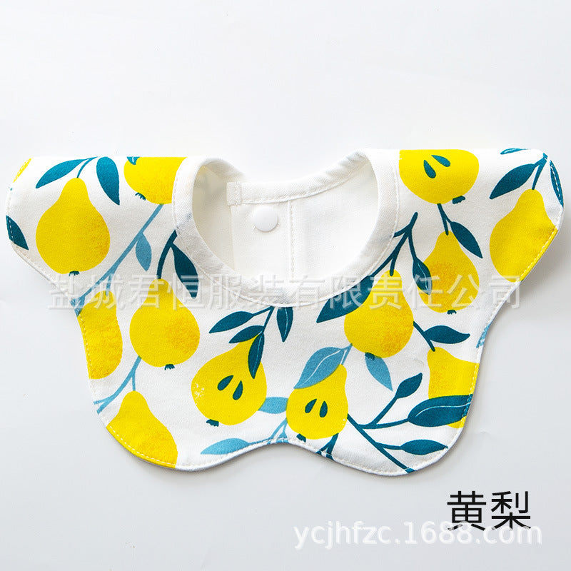 Pure Cotton 360° Rotatable Baby Bib - Petal-Shaped Drool Bib