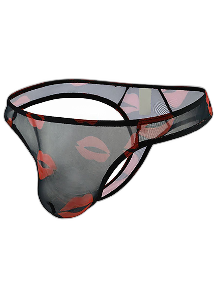 3 Pack Sexy Print Low-rise Thongs for Men