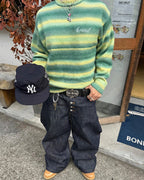 Denim-Style Printed Heavy Belt