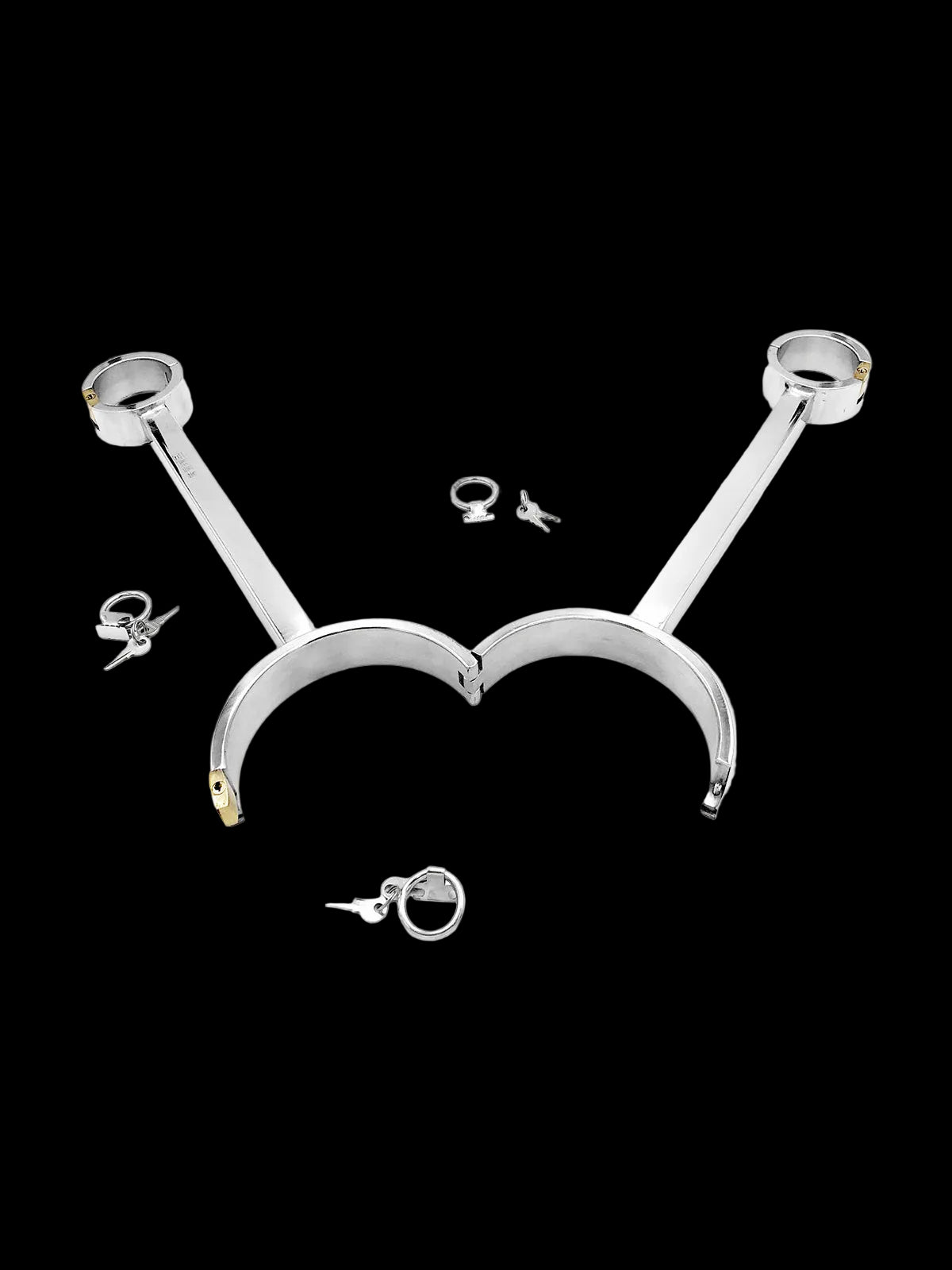 Stainless Steel Integrated Hand-and-Neck Restraints with Recessed Padlocks