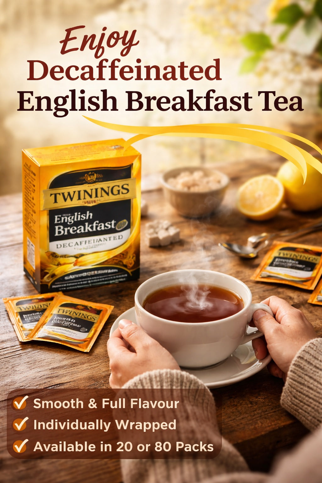 Twinings English Breakfast Decaffeinated Individually Enveloped Tea Bags