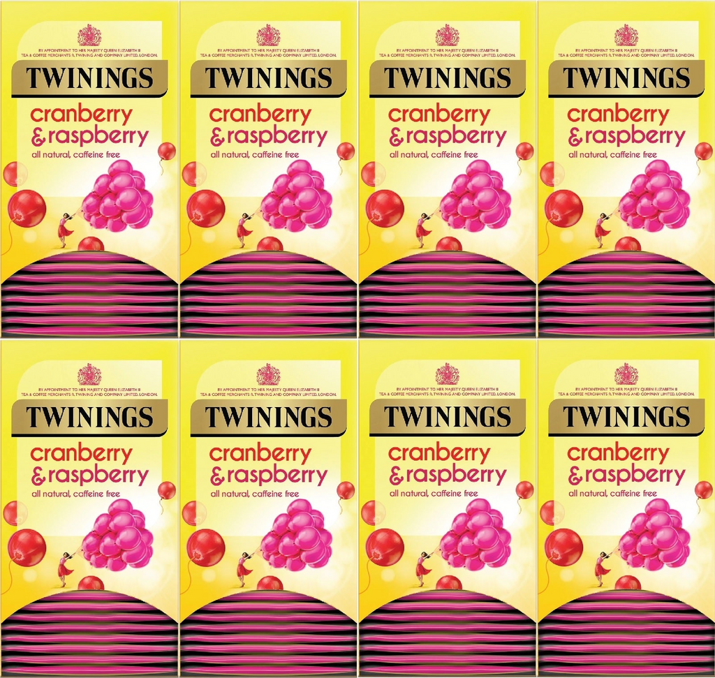 Twinings Cranberry & Raspberry Fruit Tea Bags Individually Enveloped Tagged UK