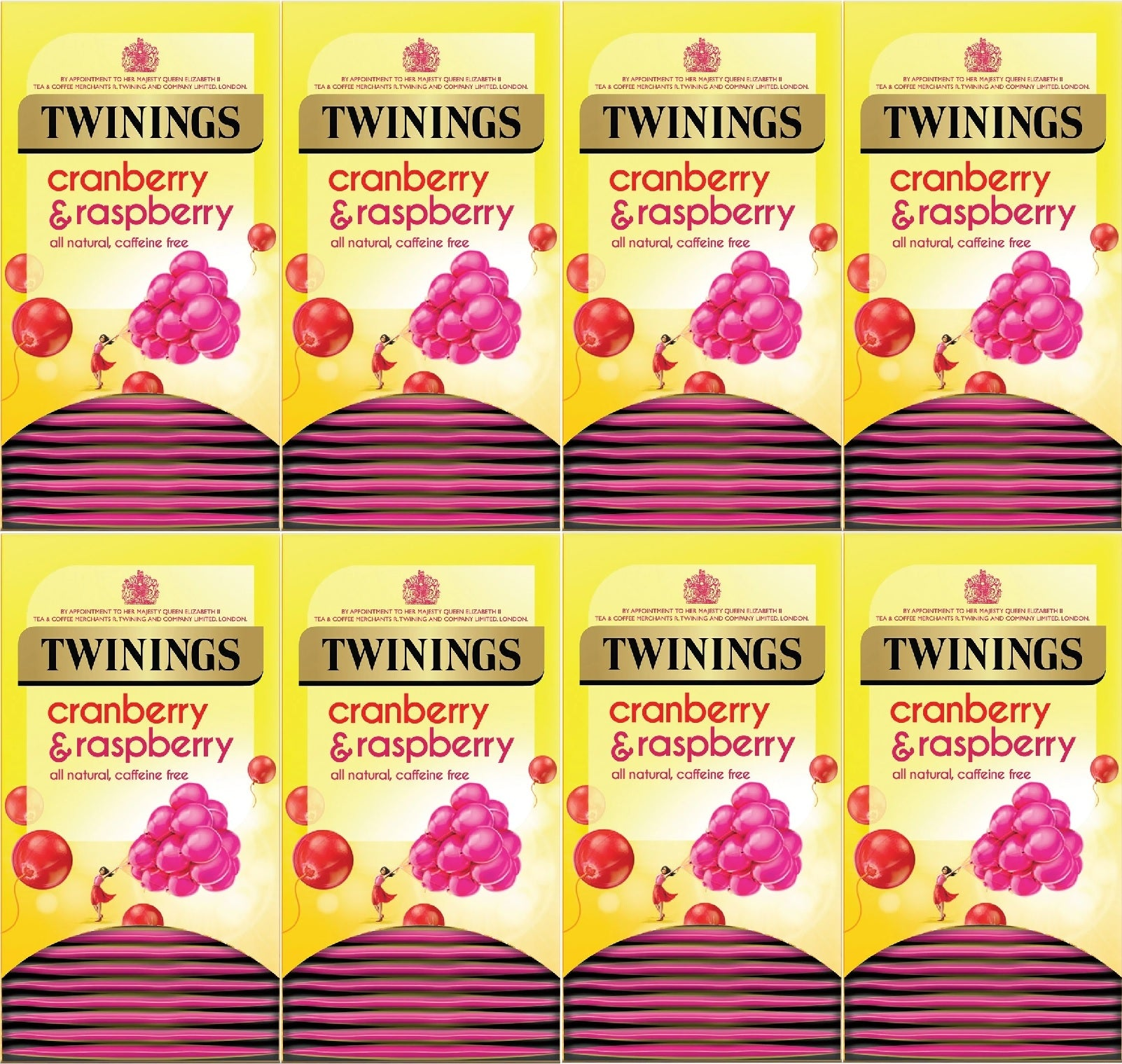 Twinings Cranberry & Raspberry Fruit Tea Bags Individually Enveloped Tagged UK