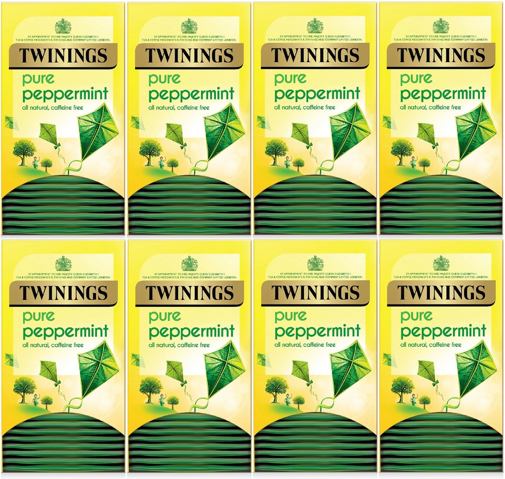 Twinings Pure Peppermint Tea Bags Individually Enveloped Tagged Herbal Sachets