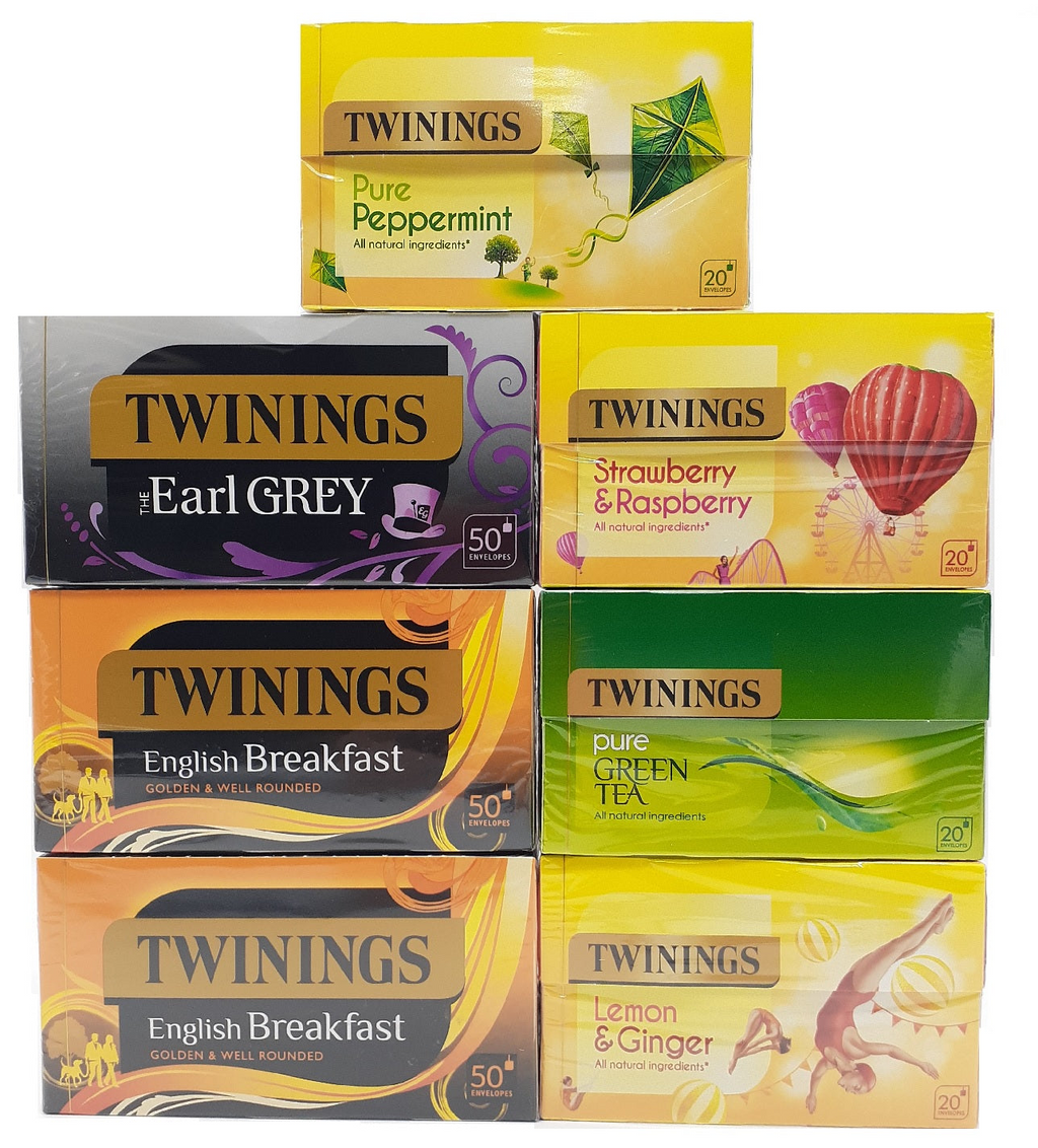 Twinings Tea Bags Individual Enveloped Tagged Customer Favourites Variety Pack