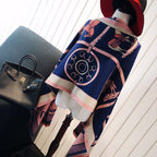 Cashmere-like Fleece Scarf Little Plaid Double-sided Color-block Versatile Shawl