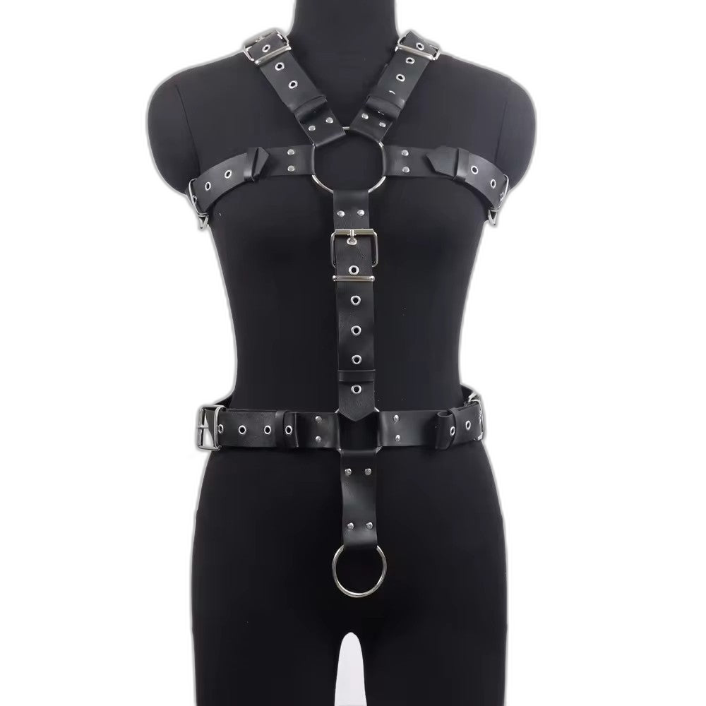 Full Torso Adjustable Leather Harness