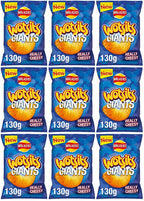 9 x Walkers Wotsits Giants Really Cheesy Sharing Snacks Crisps 130G