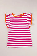 Rose Red Striped Blouse Women UK | Casual Summer