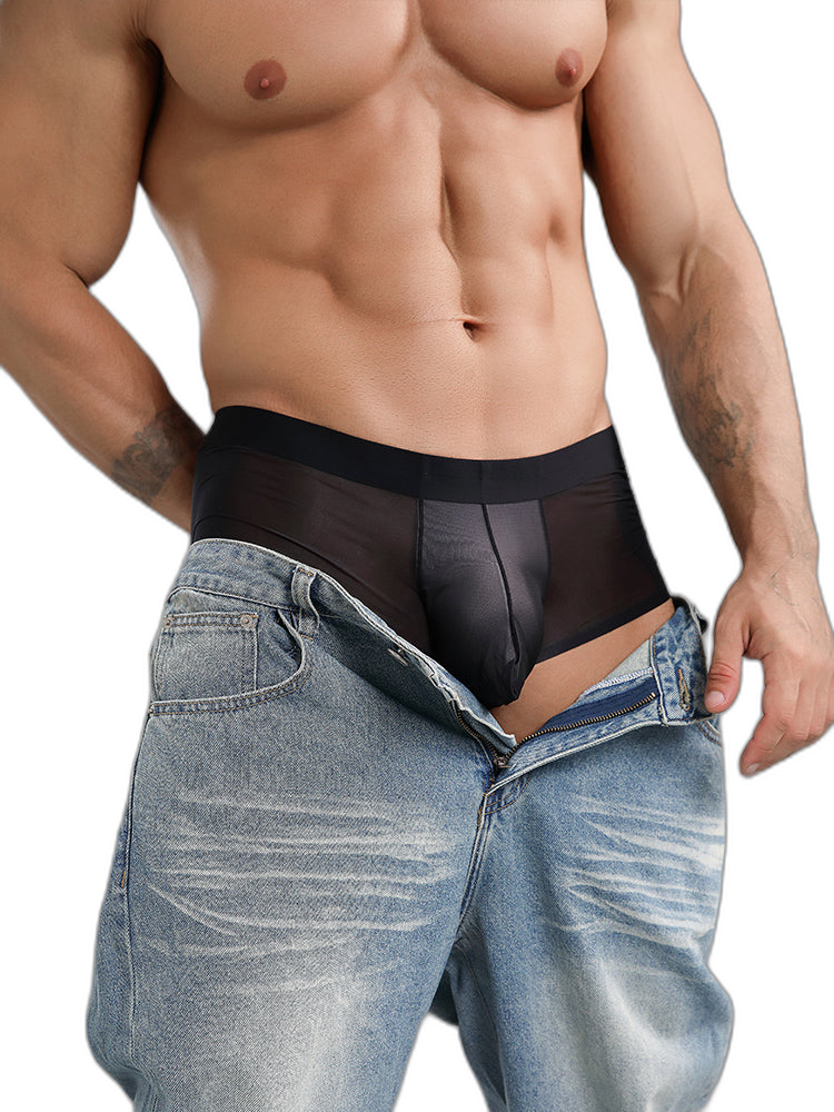 2 Pack Men's Ultra-Thin Breathable Antibacterial Crotch Briefs