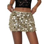 Elegant And Chic With Shiny Trim Bodycon Mini Skirt