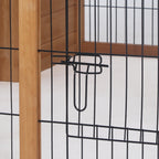 PawHut Rabbit Hutch Outdoor, Guinea Pig House, Bunny Run Cage with Openable Top for 1–2 Rabbits, Yellow