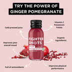 Fighter Shots Ginger + Pomegranate + Vitamin D3 Immunity Shot | 1,200 IU | 60ml | Single, 6-Pack or 12-Pack